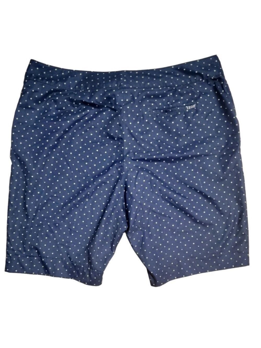 IZOD Golf Shorts Size 16 Blue Green Polka Dot - Picture 2 of 9